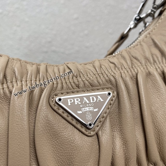 Prada專櫃新款褶皺羊皮三合一女包 1BH204 普拉達nylon Hobo手拎/腋下包 csp1620